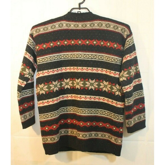 J Crew Vintage Cardigan 100% Shetland Wool Button Front Sweater Christmas Size S - Picture 5 of 5